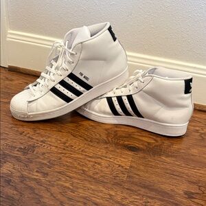 Adidas White and Black High-Tops
